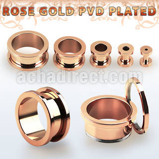 fttpg dilatacion tunel tornillo acero quirurgico pvd oro rosa venta