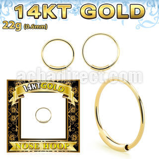 g14end solid 14k gold endless nose hoop w an outer diameter