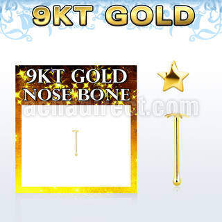 g9bst piercing nariz hueso oro 9 kts 0 6mm estrella oro liso 2 5mm mayorista