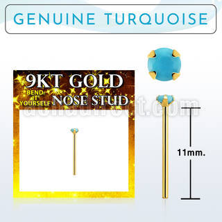 g9yge7 piercing nariz doblar tu mismo oro 9 kts 0 6mm turquesa 2mm mayorista