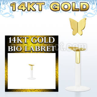 gbibt2 bio flex labret w 14kt gold modern butterfly shaped