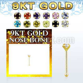gbz2m9 piercing nariz hueso oro 9 kts 0 6mm zirconia redonda 2mm distribuidor mayorista