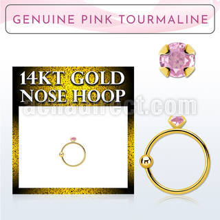 ghge3 aro nariz oro 14 kts 0 6mm turmalina rosa 2mm venta