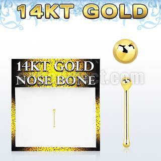 gnbb1 piercing nariz hueso oro 14 kts 0 6mm bola oro liso 1 5mm mayorista
