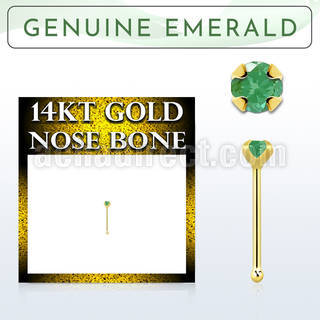 gnbge10 piercing nariz hueso oro 14 kts 0 6mm esmeralda 2mm al por mayor