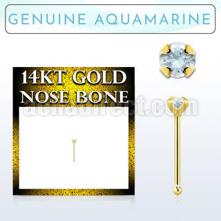gnbge8 piercing nariz hueso oro 14 kts 0 6mm aguamarina 2mm distribuidor mayorista