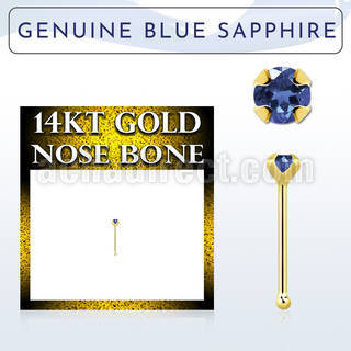 gnbge9 piercing nariz hueso oro 14 kts 0 6mm zafiro azul 2mm distribuidor mayorista