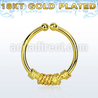 gpsep12b anillo septum falso plata 925 oro 18 kts 1mm alambre atado mitad 12mm distribuidor