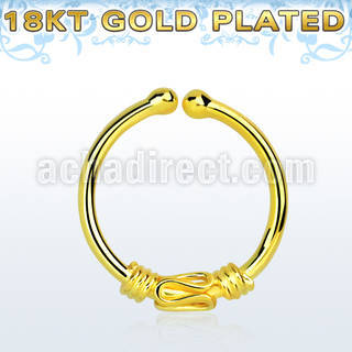 gpsep12d anillo septum falso plata 925 oro 18 kts 1mm alambre balines 12mm al por mayor