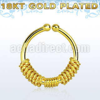 gpsep12e anillo septum falso plata 925 oro 18 kts 1mm tres cuerdas envueltas alrededor tercio anillo 12mm distribuidor