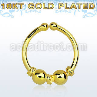 gpsep12l anillo septum falso plata 925 oro 18 kts 1mm bolas tres alambres 12mm distribuidor