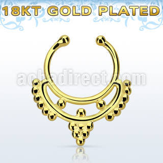 gpsepd4 falso septum plata 925 oro 18 kts 1mm minimalista indio 12mm al por mayor
