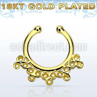 gpsepd5 falso septum plata 925 oro 18 kts 1mm elaborado indio 12mm al por mayor