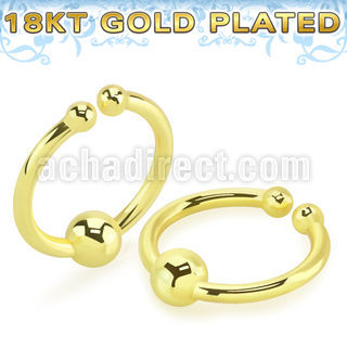 gpsepn 18k gold plated silver fake septum ring 3mm ball