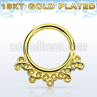 gpsepv5 aro septum plata 925 oro 18 kts 1mm elaborado indio 8mm al por mayor