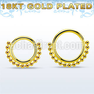 gpspv18 aro continuo piercing septum plata oro 18 kts con 1mm cuentas inferior distribuidor