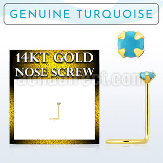 gscge7 piercing nariz l oro 14 kts 0 6mm turquesa 2mm al por mayor