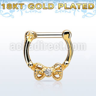 gsepk14 septum click plata 925 oro 18 kts barra cierre acero 316l arco zirconia centro mayorista