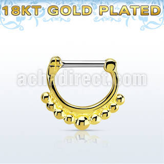 gsepn16 septum clicker plata 925 oro 18 kts barra cierre acero 316l decorado bolas grandes barra 14 516 6mm 8mm distribuidor
