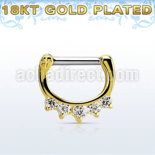 gsepq14 septum clicker plata 925 oro 18 kts barra cierre acero 316l 1 zirconia 4 zirconia barra 14 516 6mm 8mm mayorista