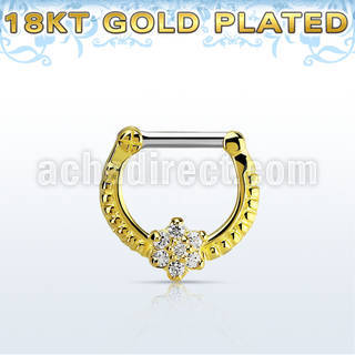 gsepr14 septum clicker plata 925 oro 18 kts barra cierre acero 316l flor hecha zirconia barra 14 516 6mm 8mm distribuidor mayorista