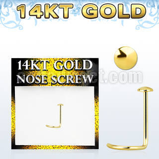 gsrd 14kt gold nose screw with 2mm plain gold round top