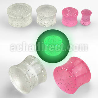 gtpg dilatacion plug acrilica doble uso plug glitter dia plug brilla oscuridad noche venta