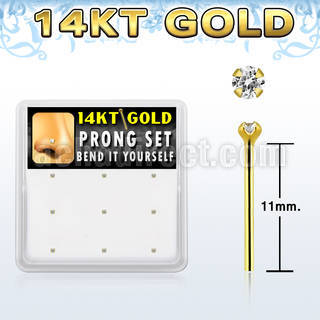 gys2x caja 9 piercing nariz doblar tu mismo oro 14 kts zirconia redonda 1 5mm venta