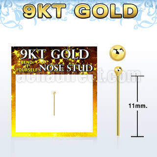 gysb9 piercing nariz doblar tu mismo oro 9 kts 0 6mm bola oro liso 1 5mm mayorista