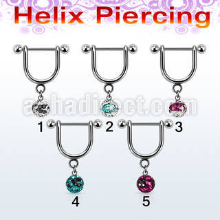 heucfr5 piercing helix estribo acero quirurgico barbell bolas 3mm 5mm multi cristal ferido rayas cebra 8mm al por mayor