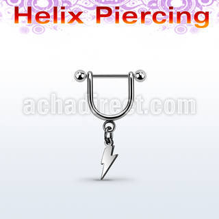 heud8 piercing helix estribo acero quirurgico barbell bola 3mm colgante acero liso rayo venta
