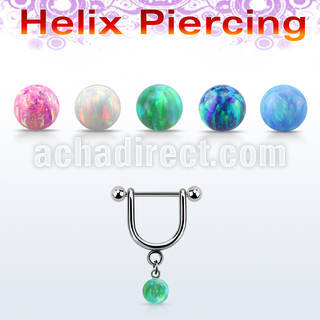 heuop5s piercing helix estribo acero quirurgico barbell bolas 3mm bola opalo sintetica 5mm distribuidor mayorista