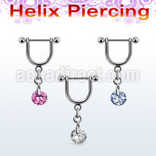 heuz1 piercing helix estribo acero quirurgico barbell bolas 3mm zirconita redonda 8mm distribuidor mayorista
