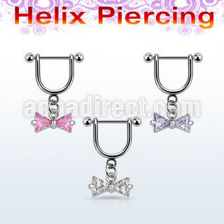 heuz3 piercing helix estribo acero quirurgico barbell bolas 3mm lazo colgado zirconita venta
