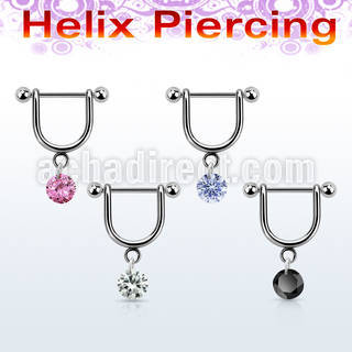 heuz9 piercing helix estribo acero quirurgico barbell bolas 3mm zirconita 5mm distribuidor