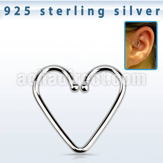hexhb piercing helix falso plata esterlina 925 1mm corazon sirve daith helix tragus 12mm al por mayor
