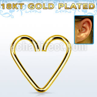 hexhrg aro continuo piercing helix plata esterlina 925 1mm corazon oro 18 kts daith helix tragus 12mm mayorista