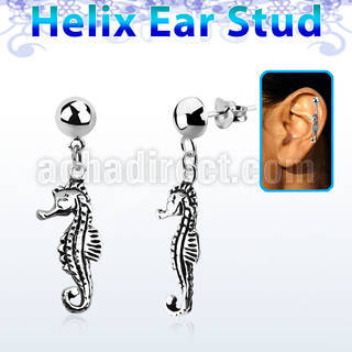 hexvd13 piercing helix plata esterlina lisa caballito mar plata 925 colgado eja venta