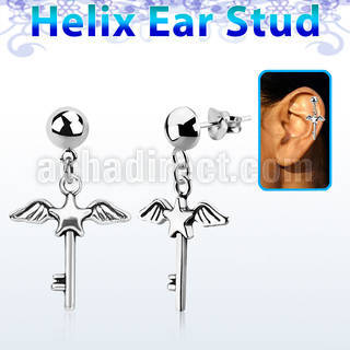 hexvd3 piercing helix plata esterlina lisa colgante plata 925 llave estrella alas eja al por mayor
