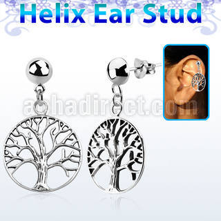 hexvd4 piercing helix plata esterlina lisa arbol vida plata 925 colgado eja mayorista