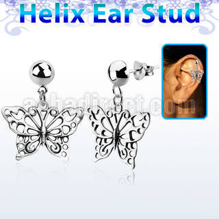 hexvd5 piercing helix plata esterlina lisa mariposa plata 925 eja distribuidor mayorista