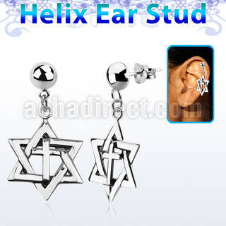 hexvd7 piercing helix plata esterlina lisa estrella david cruz plata 925 eja distribuidor mayorista