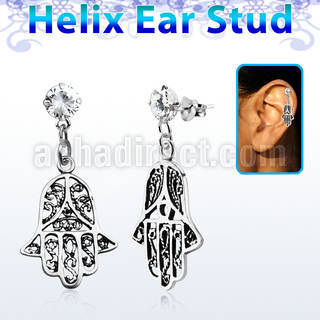 hexzd14 piercing helix plata esterlina zirconia 6mm colgante plata 925 mano fatima eja distribuidor mayorista