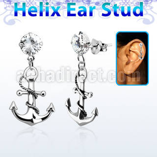 hexzd18 piercing helix plata esterlina 925 zirconia 6mm ancla cuerda eja distribuidor mayorista