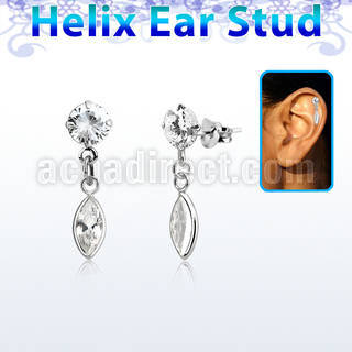 hexzd29 piercing helix plata esterlina zirconia 6mm zirconia marquisa bisel eja venta