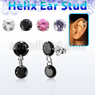 hexzd41 piercing helix plata esterlina 925 zirconia 6mm colgante 5mm zirconia redonda venta