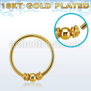 hr11rg aros nariz continuos plata 925 oro 18 kts 0 6mm alambre balines bola centro 10mm mayorista