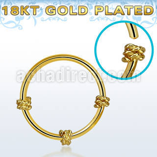 hr27rg aros nariz continuos plata 925 oro 18 kts 0 6mm alambre espiral triple 10mm distribuidor