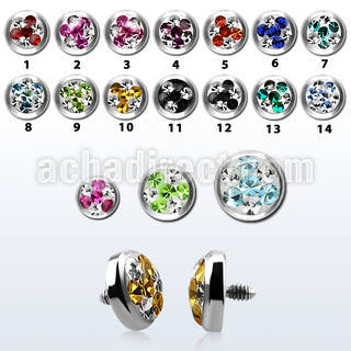 iafrd microdermal 5mm acero 316l multi cristal ferido tri estrella rosca interna base microdermal 2mm 2 5mm al por mayor