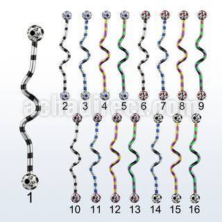 idatfr5a barbell industrial zig zag acero 316l pvd rayas cebra bolas multi cristal 5mm puntos distribuidor mayorista